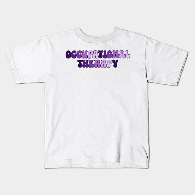 OT Bubble Letters Purple Kids T-Shirt by anrockhi